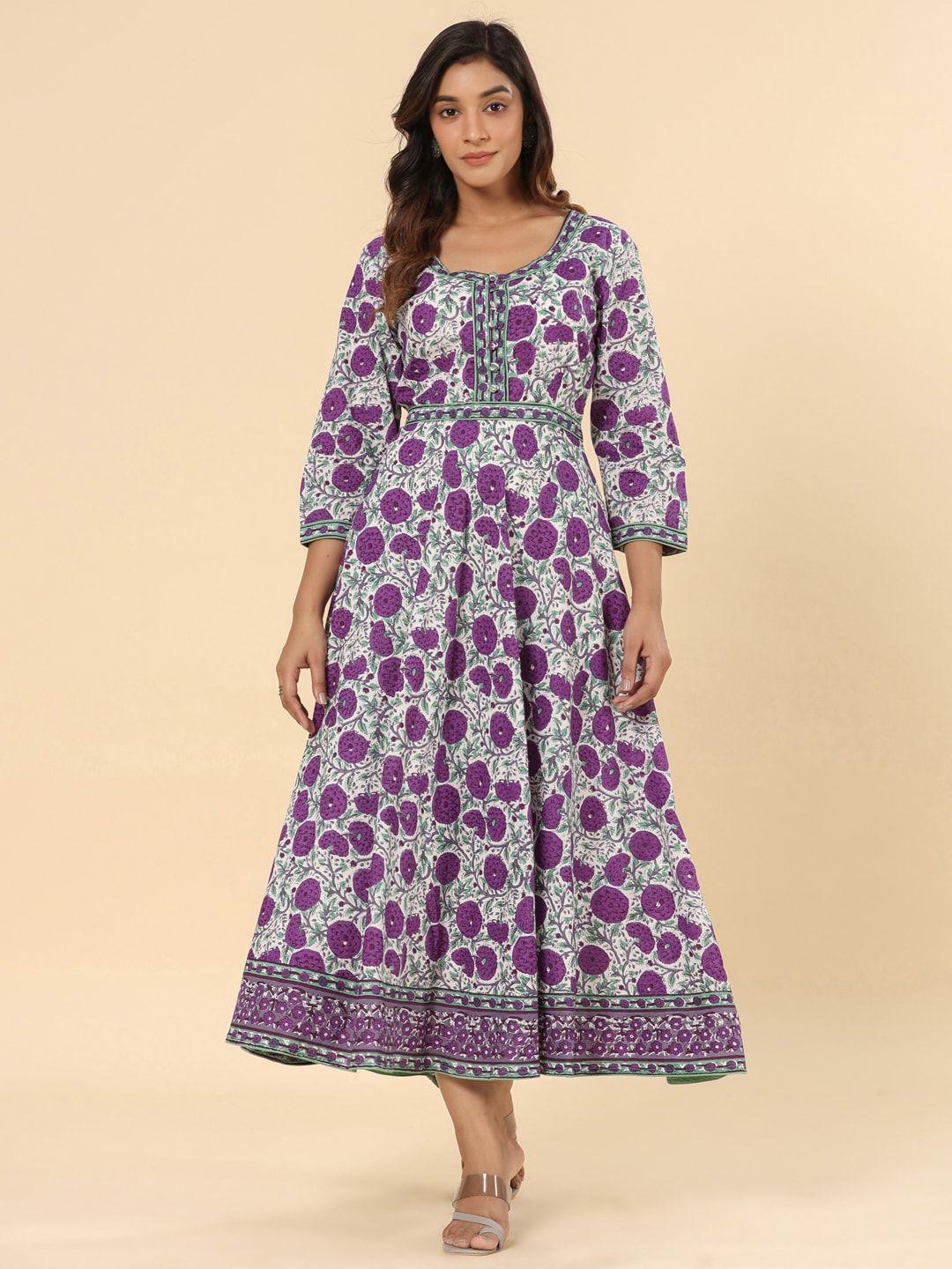 savi floral printed cotton a line dress