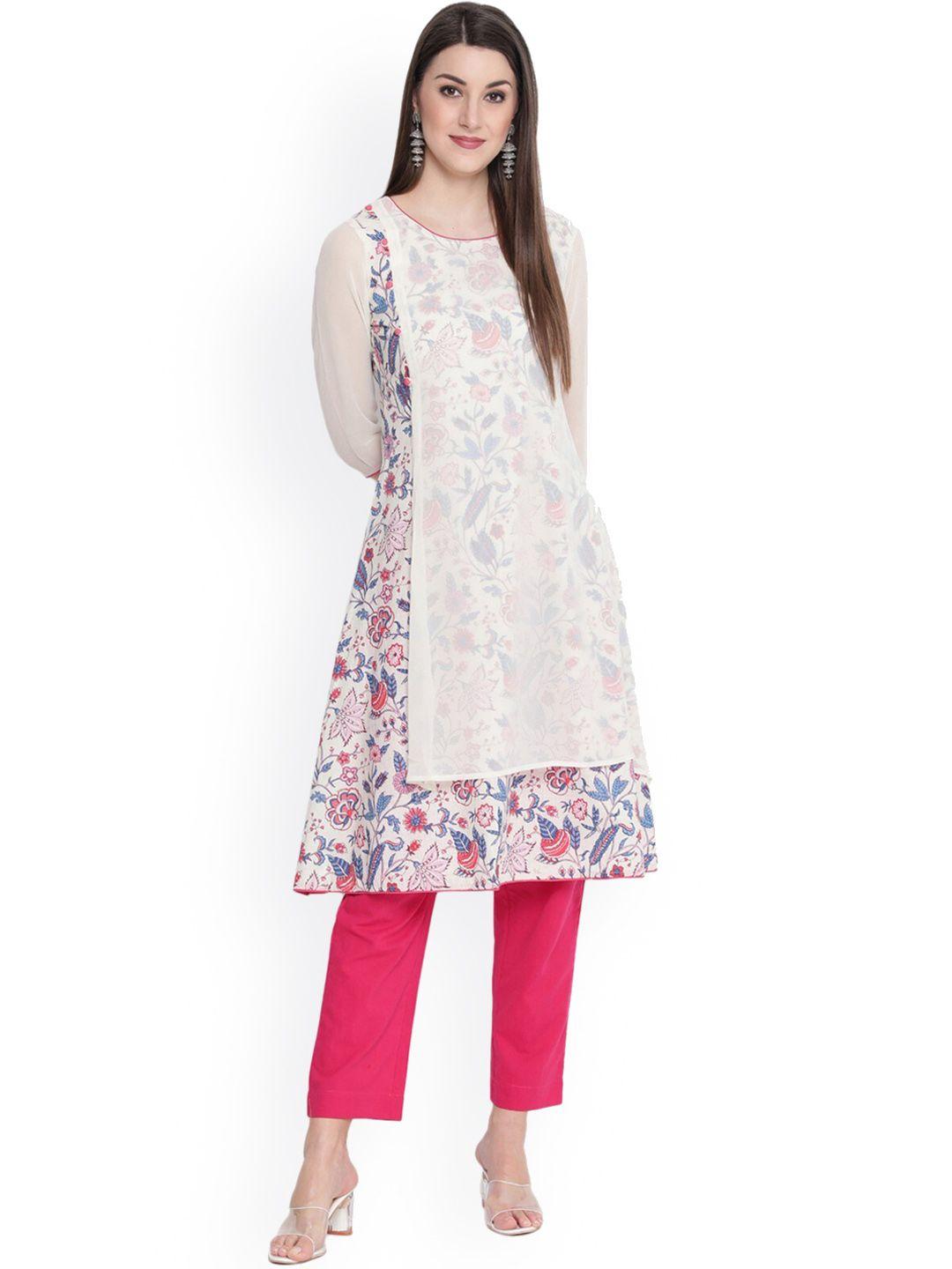 savi women multicoloured floral printed floral kurta