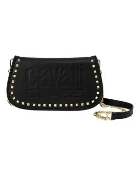 savio leather clutch with chain strap