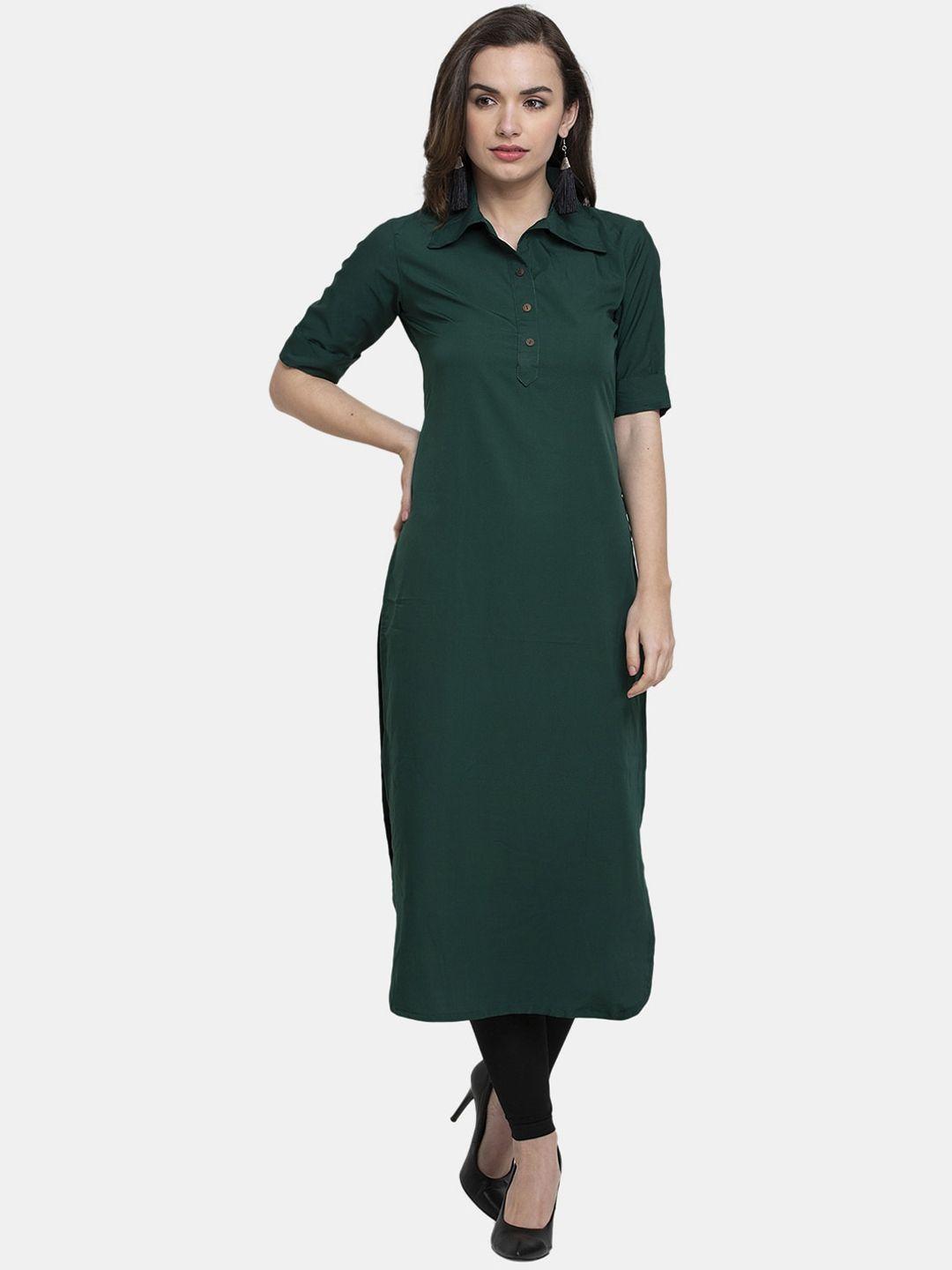 sayesha women green crepe kurta