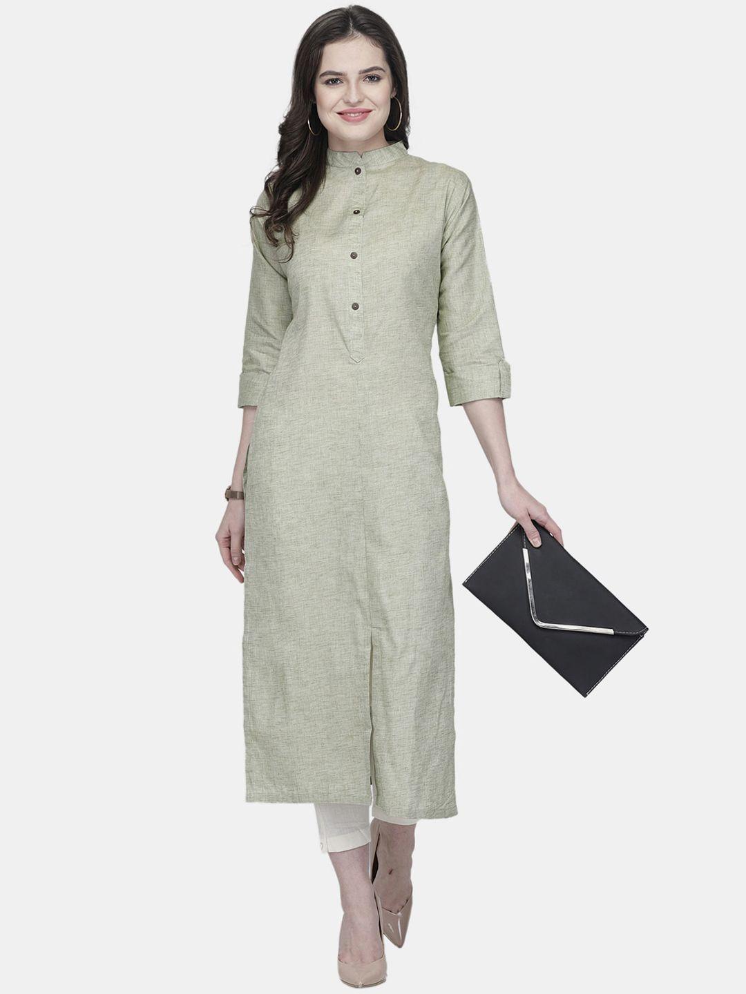 sayesha women green pure cotton kurta