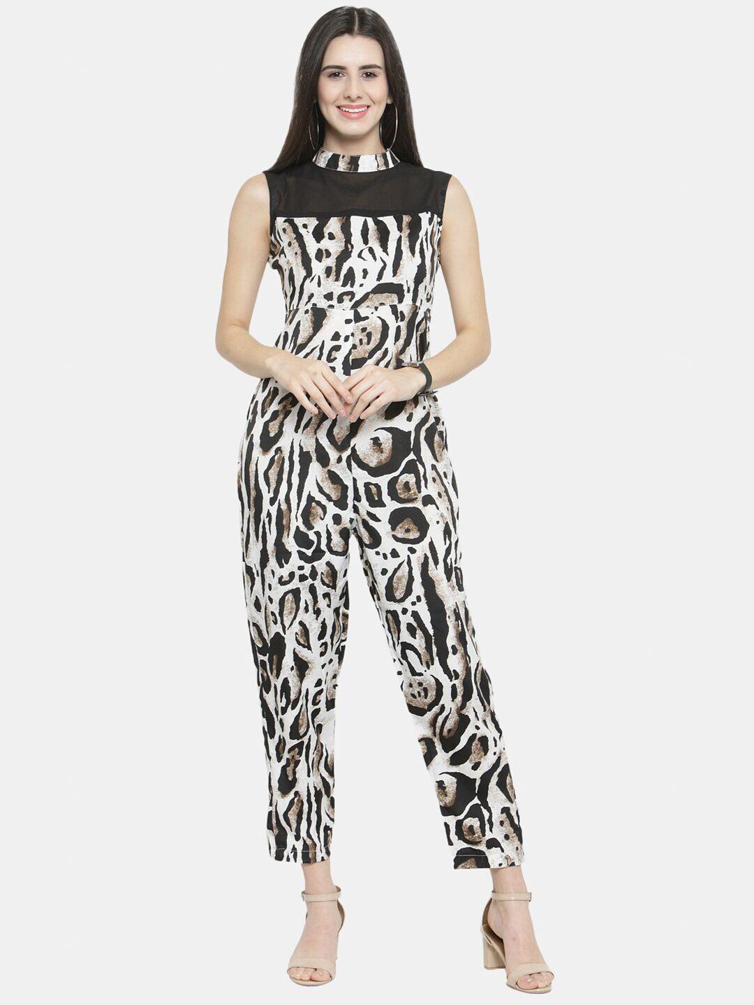 sayesha women leopard printed basic jumpsuit