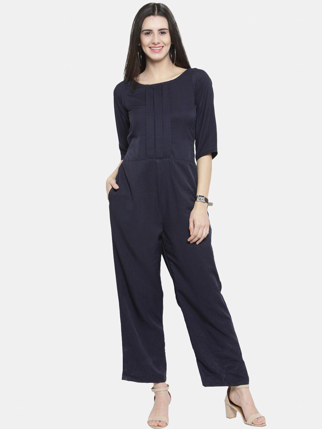 sayesha women pleated basic crepe jumpsuit