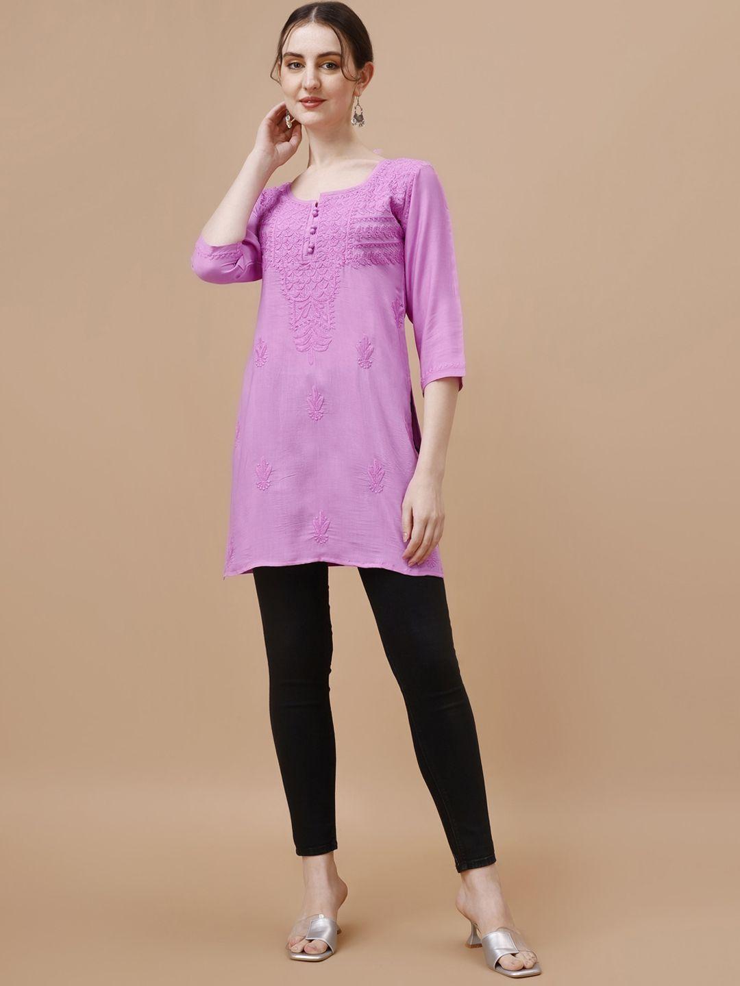 sazrika floral embroidered thread work kurta