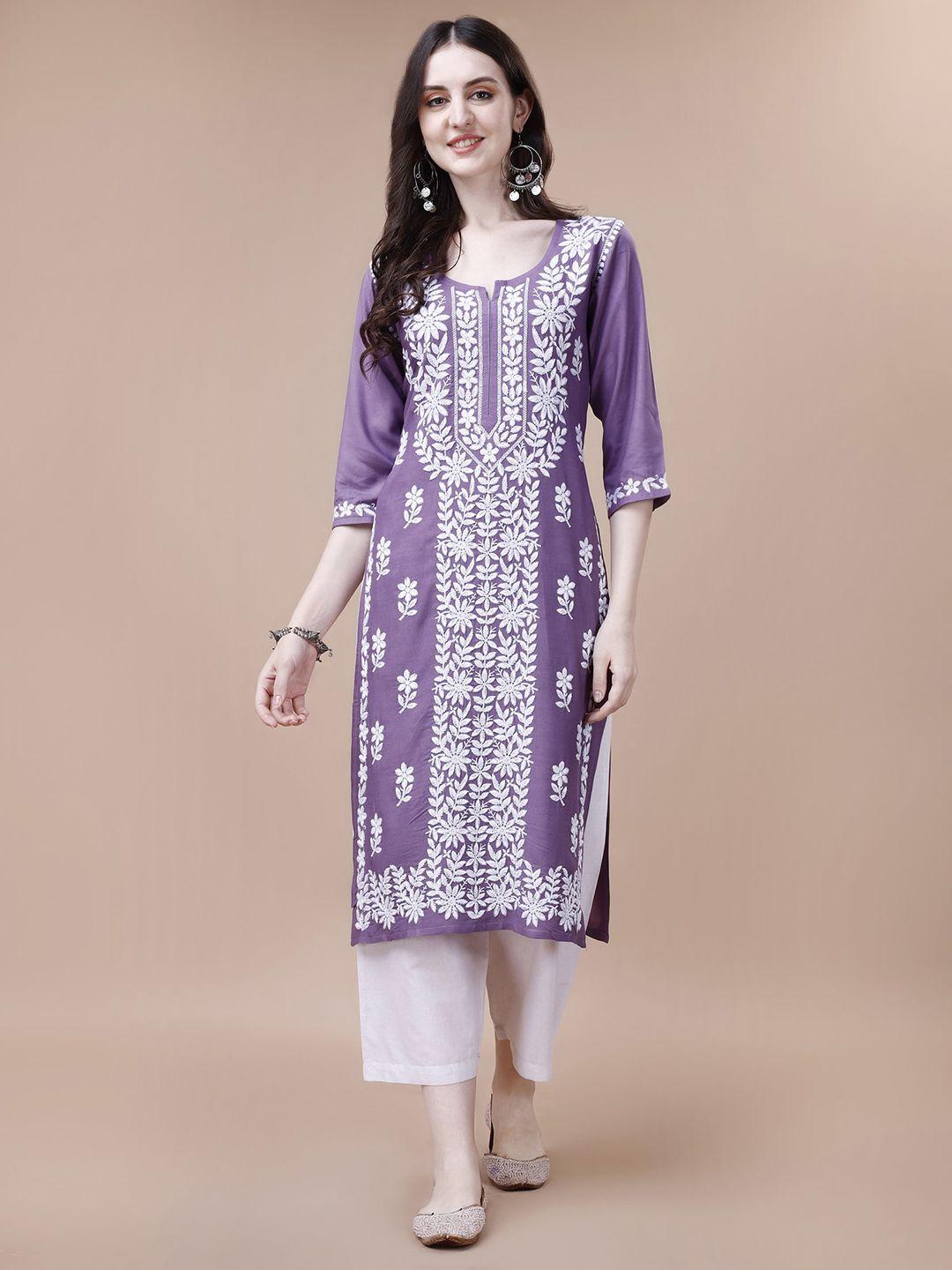 sazrika women chikankari floral kurta