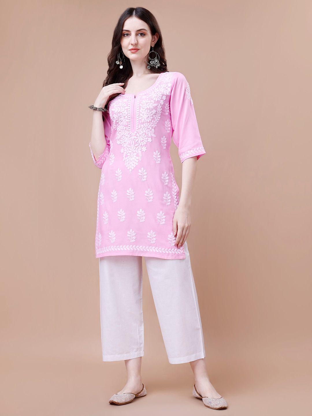 sazrika women chikankari floral kurta