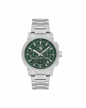 sb.1.10492-2 silver-plated round shaped chronograph watch