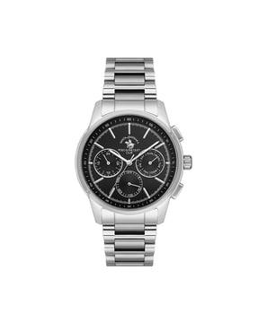 sb.1.10512-2 silver-plated round shaped chronograph watch