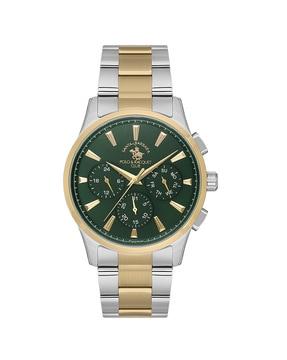 sb.1.10542-2 silver-plated round shaped chronograph watch