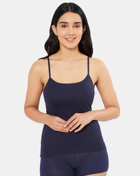 sc0op-neck camisole with adjustable strap