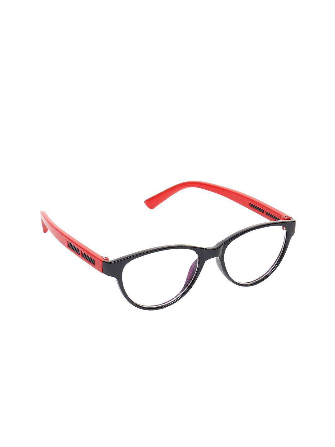 scaglia unisex clear lens & red cateye sunglasses with uv protected lens