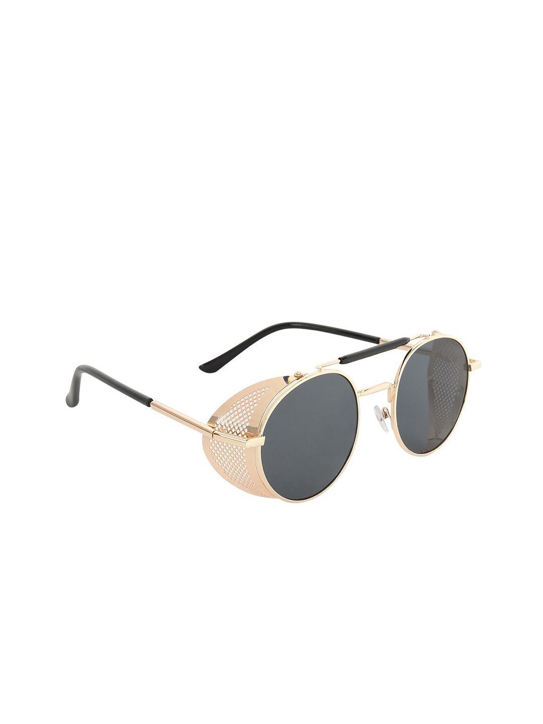 scaglia unisex black jali style round sunglasses