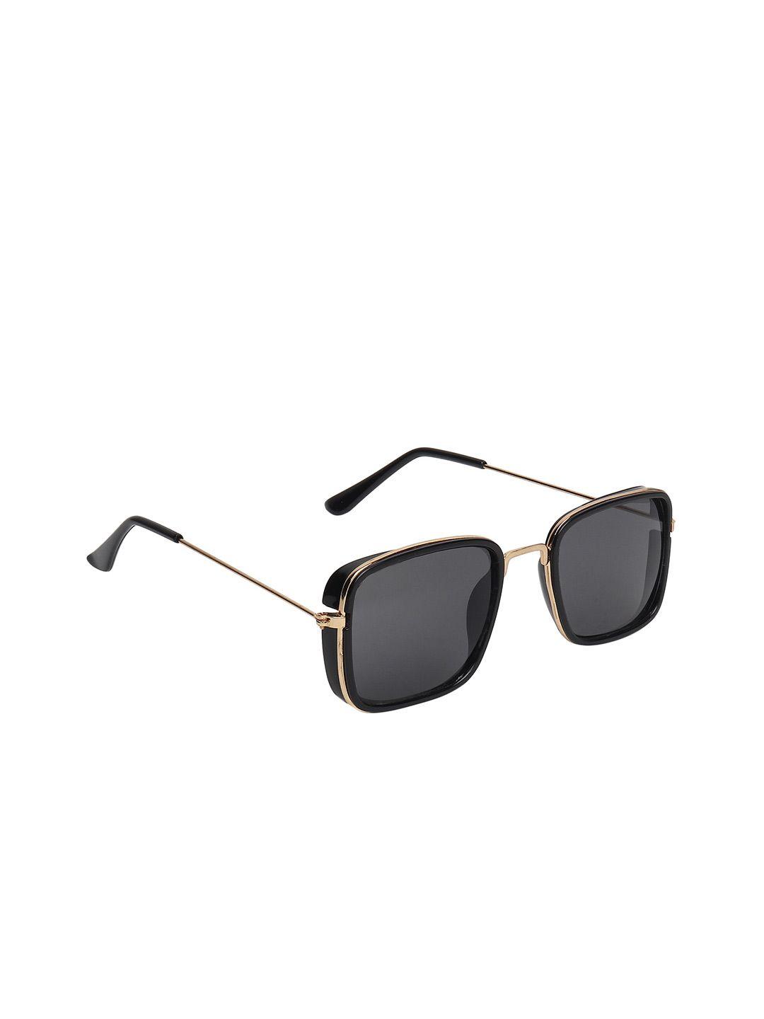 scaglia unisex black lens & gold-toned square sunglasses with uv protected lens scg_ks