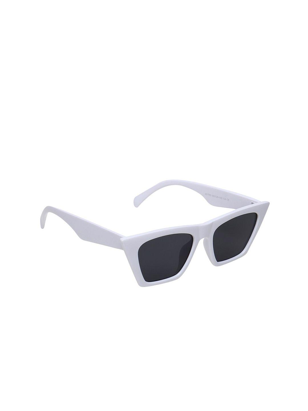 scaglia unisex black lens & white cateye sunglasses with uv protected lens