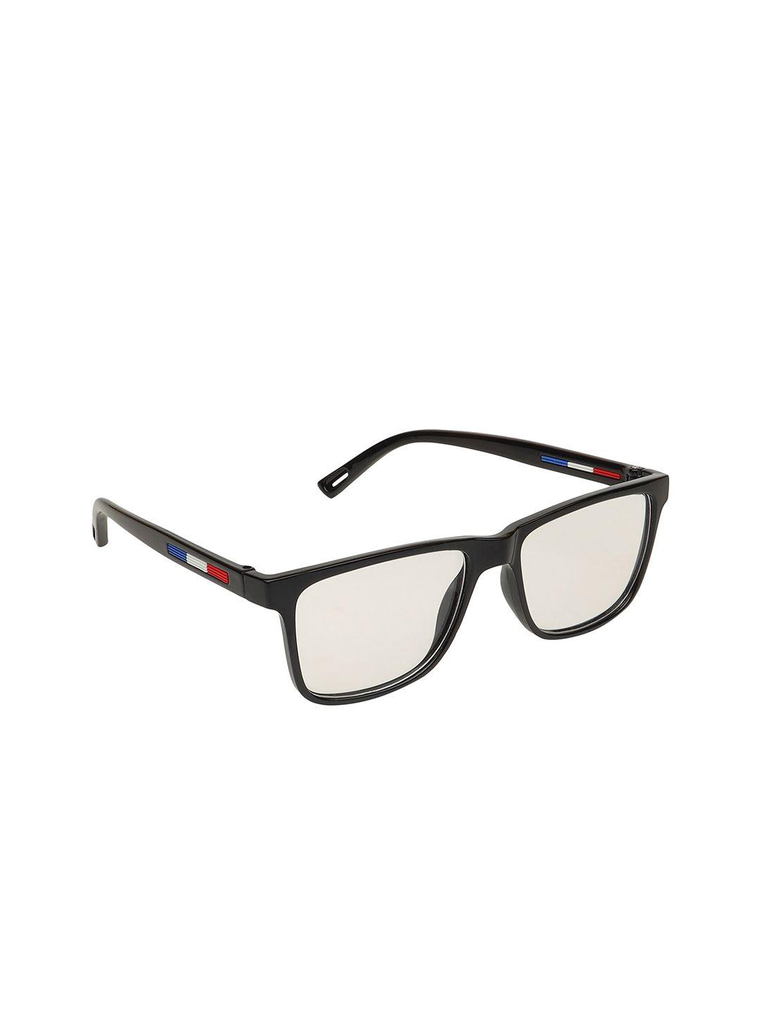 scaglia unisex clear lens & black rectangle m-517 anti-reflective sunglasses model 517_bc
