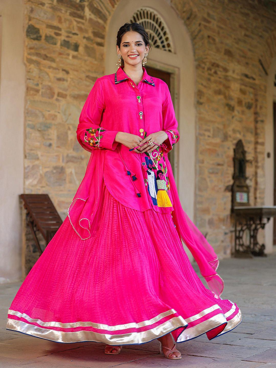 scakhi embellished ready to wear lehenga & blouse with dupatta