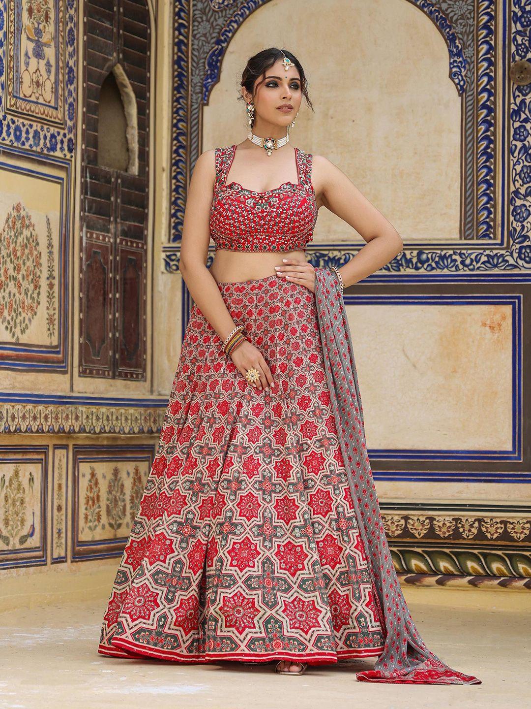 scakhi embellished ready to wear lehenga & blouse with dupatta