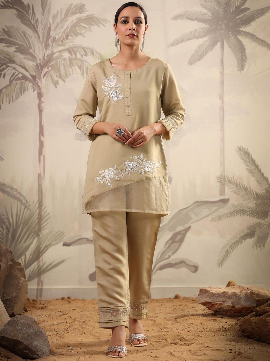 scakhi embroidered tunic & trouser