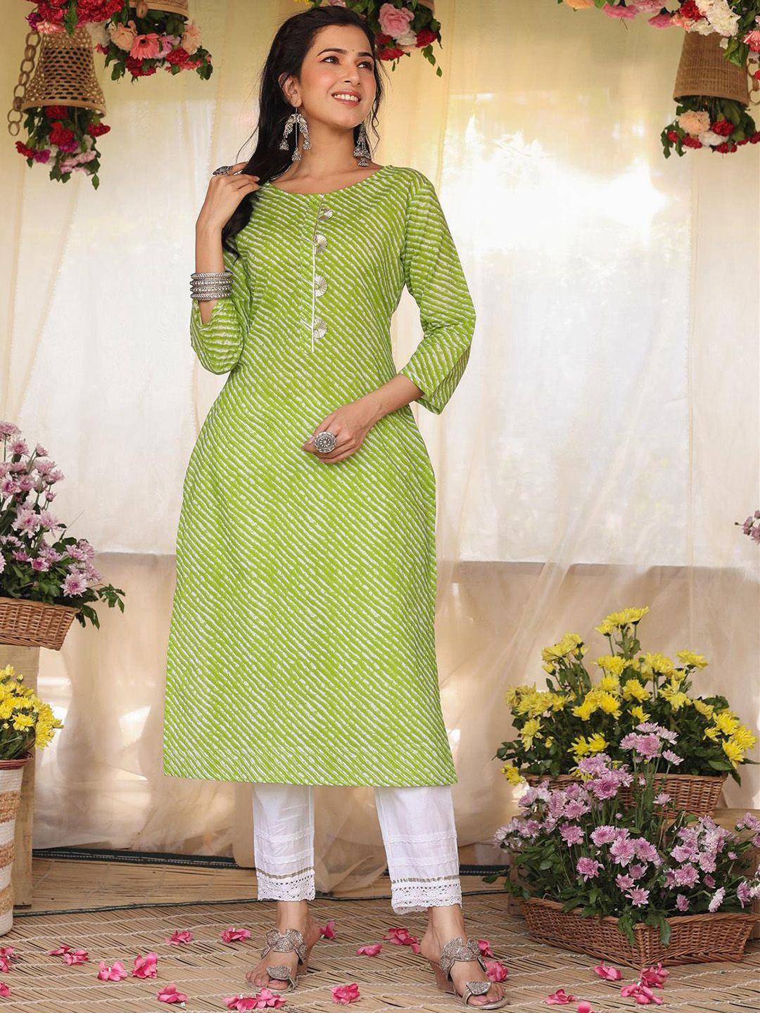 scakhi leheriya printed straight kurta