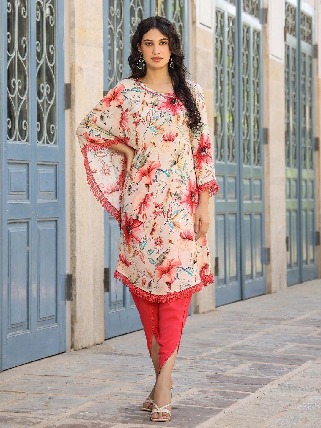 scakhi printed kurta & dhoti pant