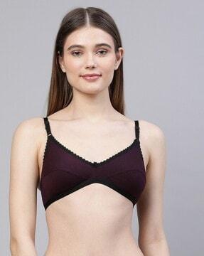 scalloped hem non-padded bra