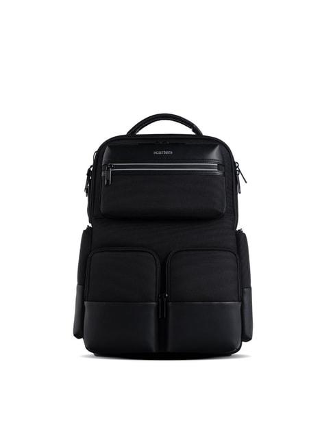 scarters terminal t2 london jet black textured medium laptop backpack