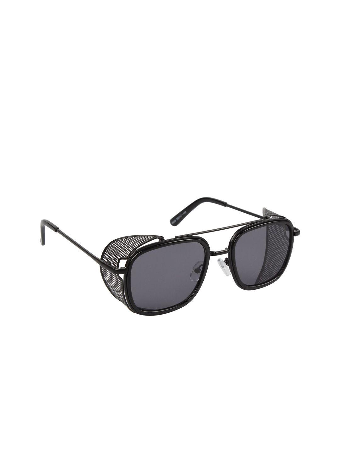 scavin men grey lens & black square sunglasses with uv protected lens