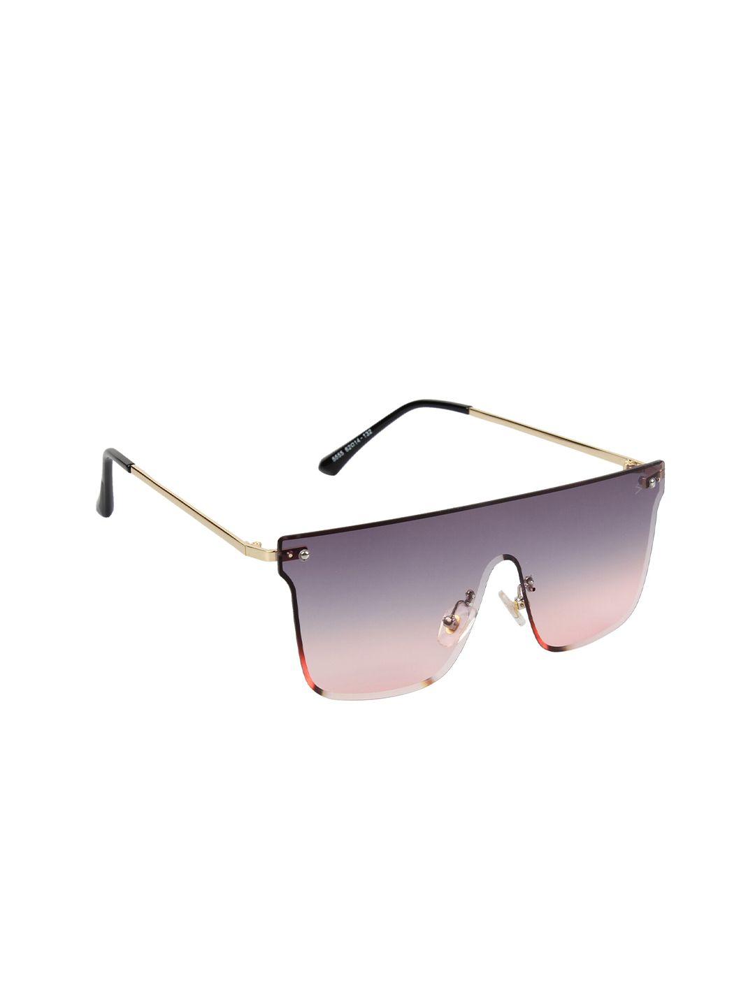 scavin men pink lens & gold-toned oversized sunglasses with uv protected lens