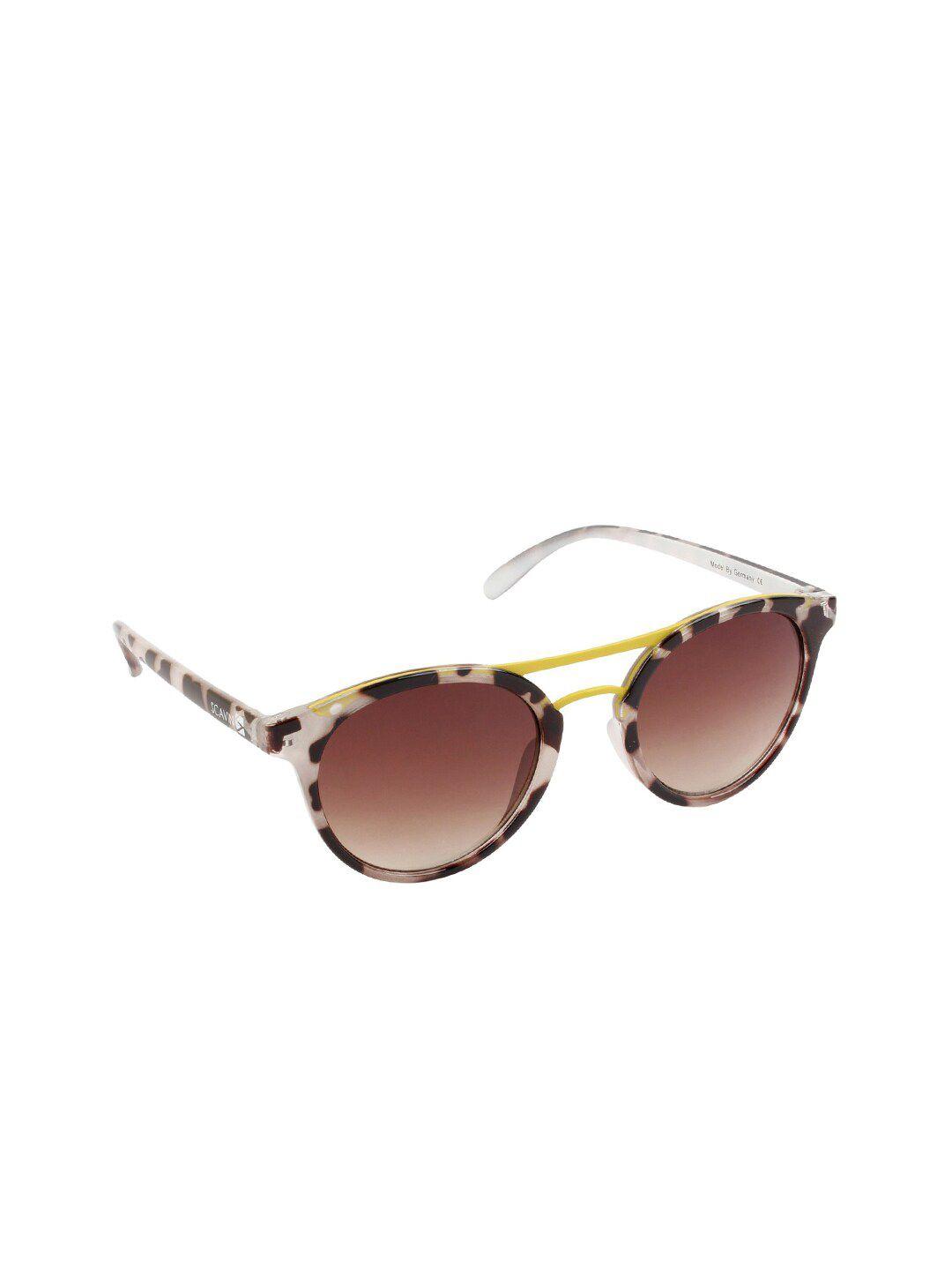 scavin unisex brown lens & brown round sunglasses with uv protected lens sca s938