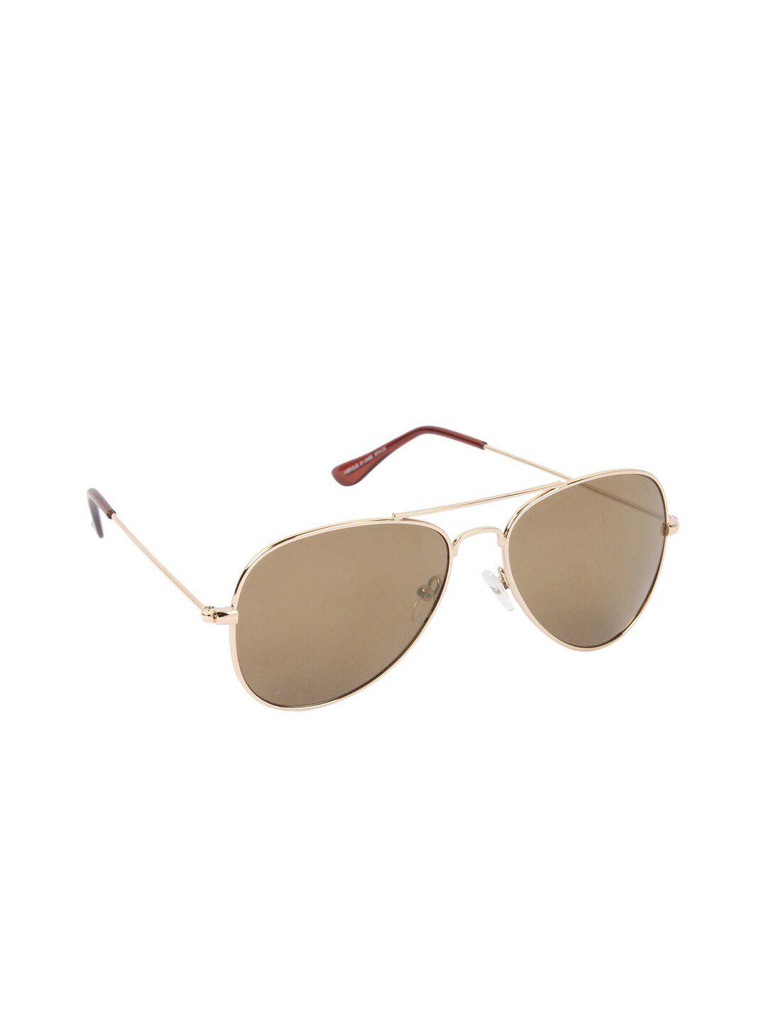 scavin unisex brown lens & gold-toned aviator sunglasses sca s940 gldrev