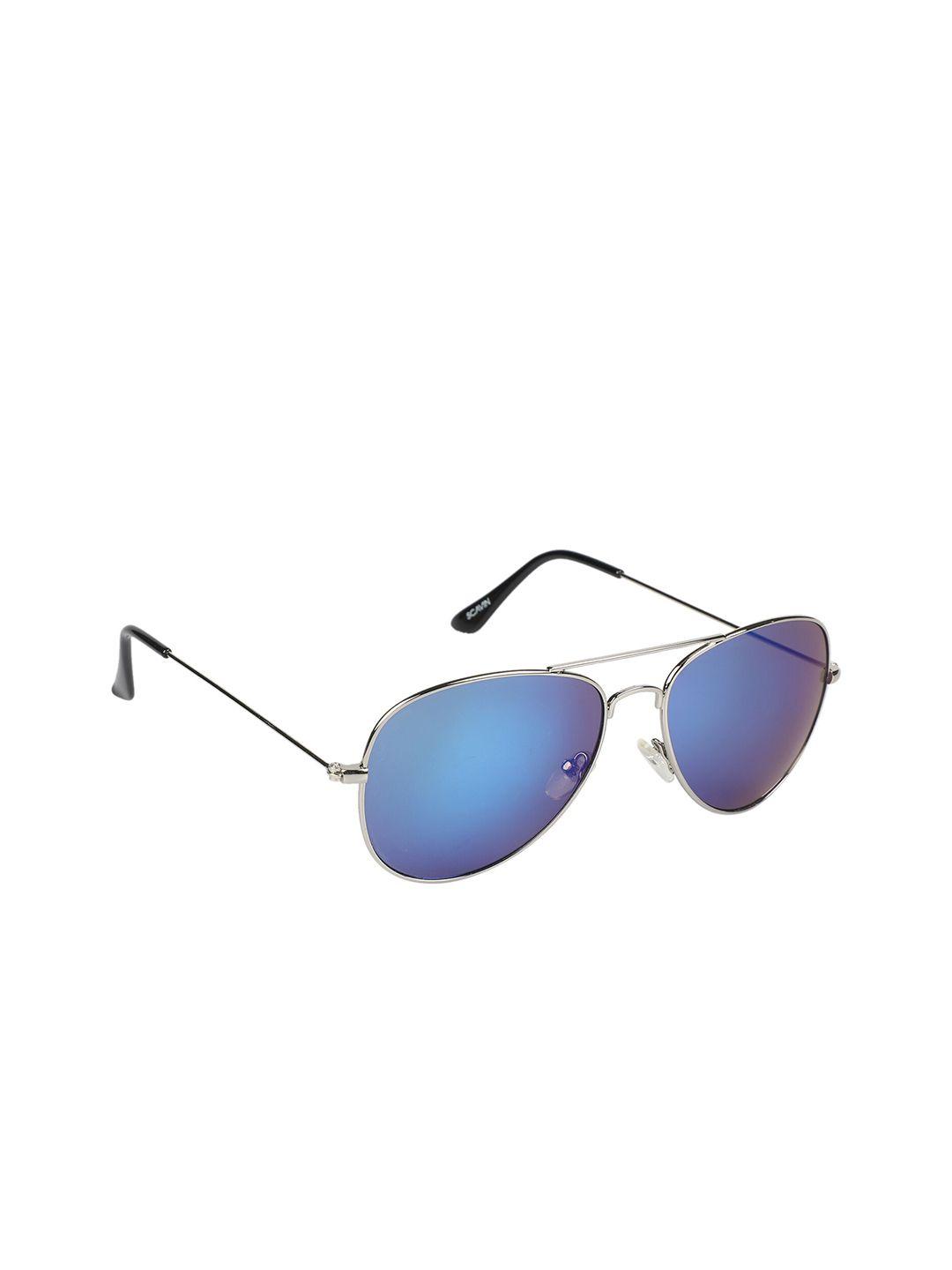 scavin unisex mirrored lens & silver-toned aviator sunglasses with uv protected lens