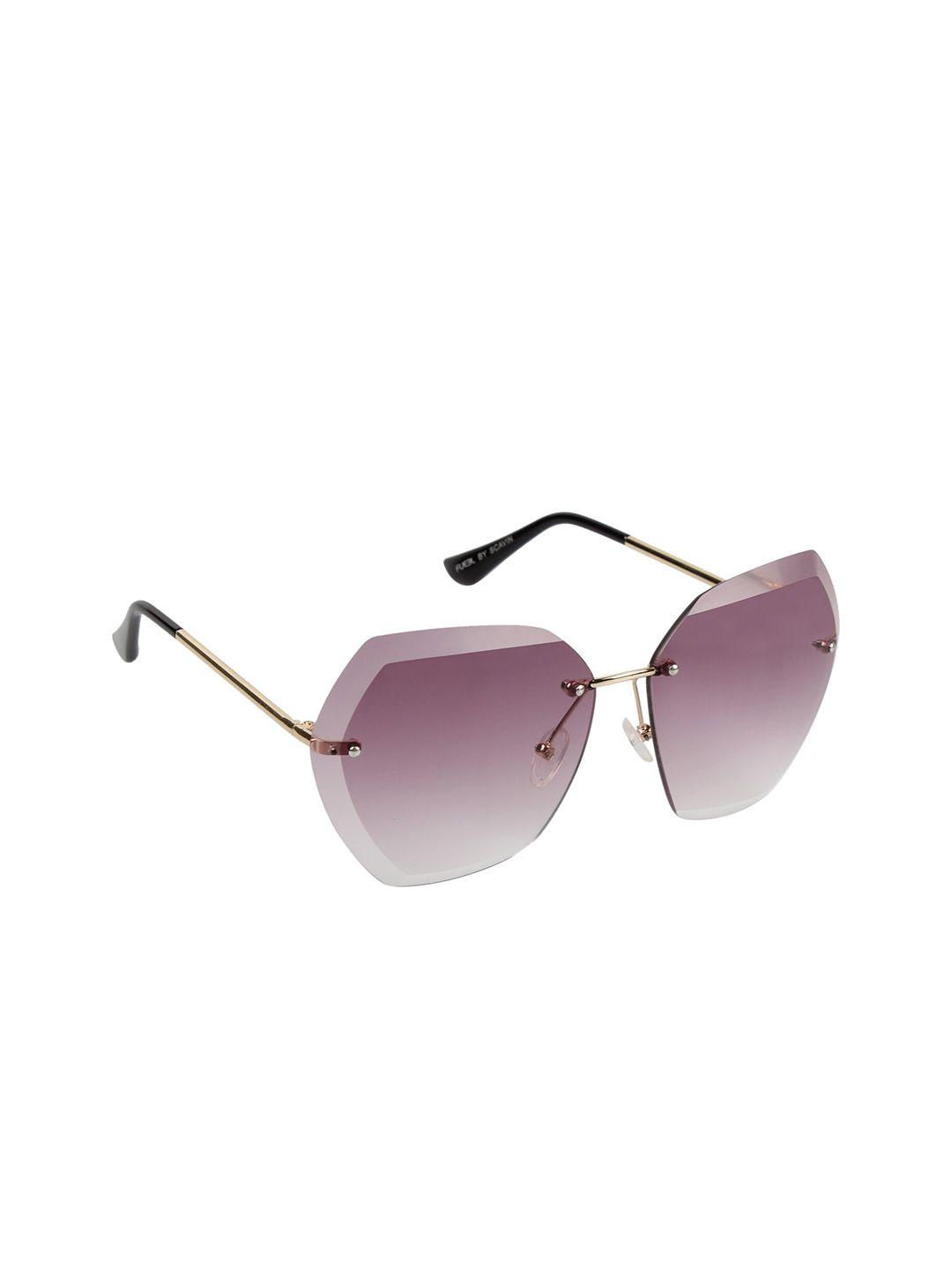 scavin women purple lens & gold-toned sunglasses with uv protected lens-s628 gldpur grd