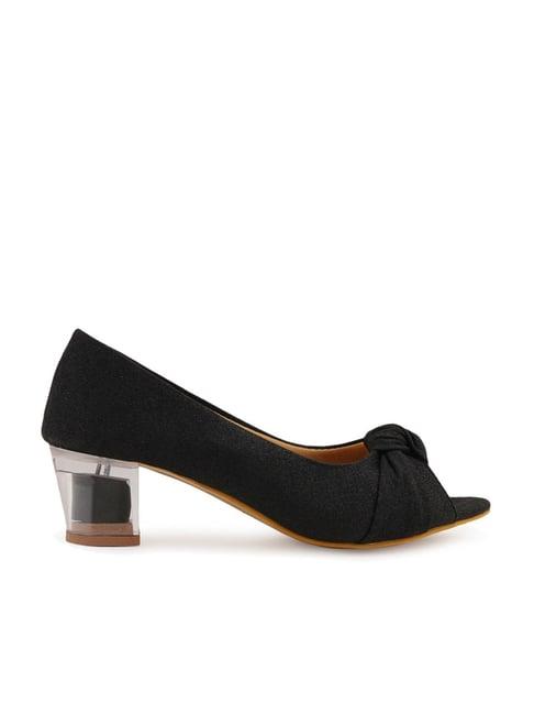scentra women's black peeptoe shoes