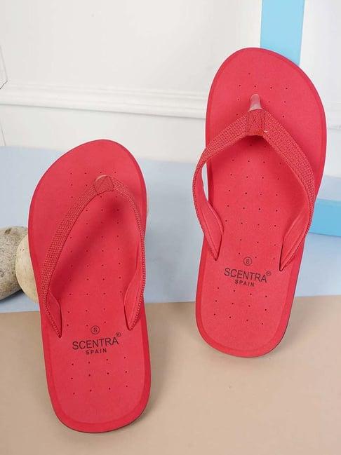 scentra men's red flip flops