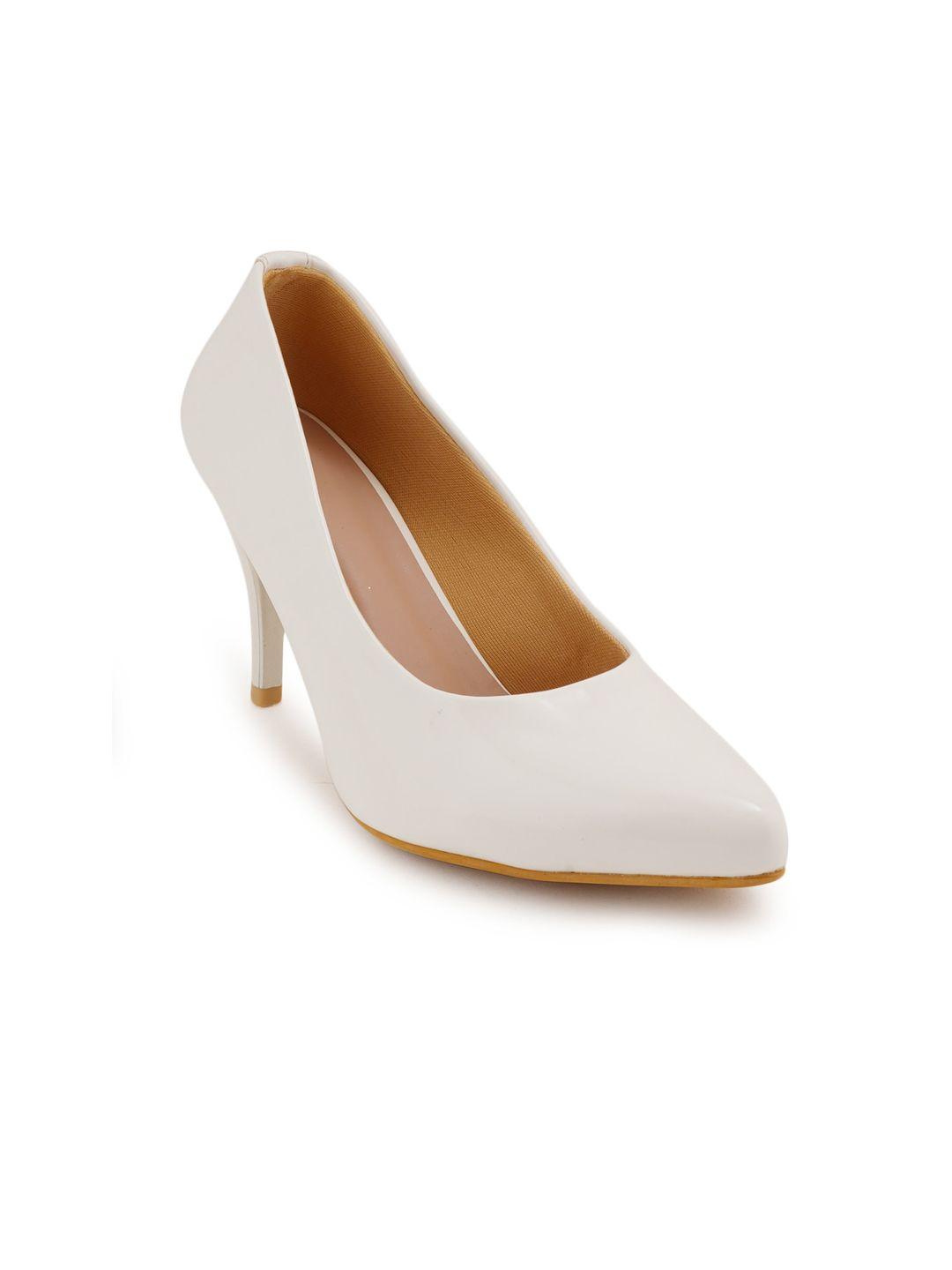scentra white slip on pumps heels