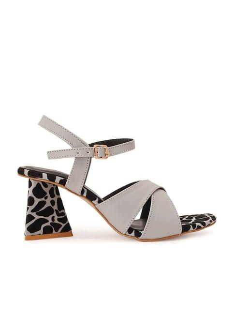 scentra women's grey ankle strap sandals