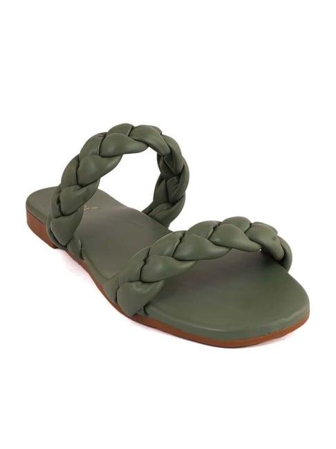 scentra women's olive green casual sandals