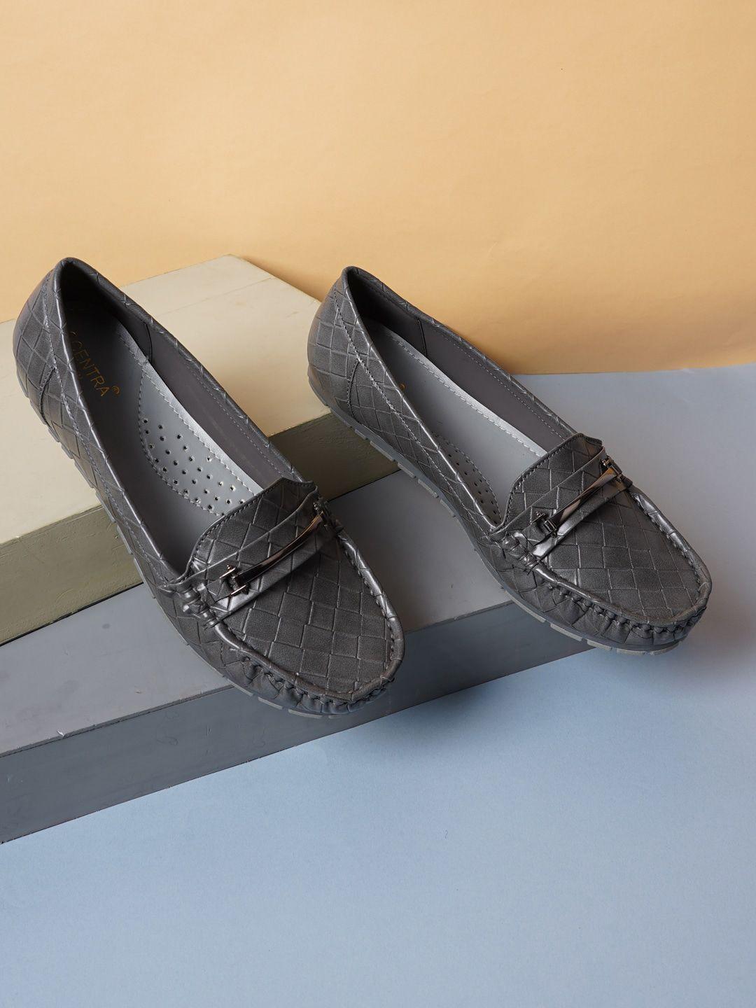 scentra women grey loafers shoes