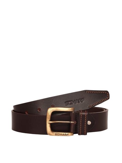 scharf brown leather waist belt for men