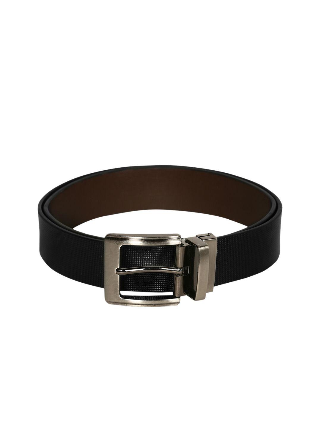 scharf men brown & black leather reversible belt