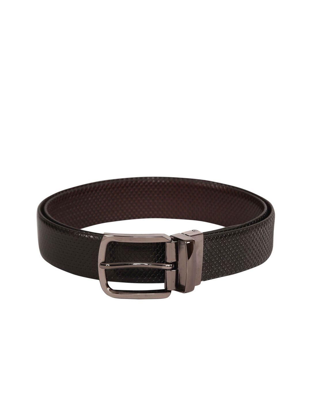 scharf men black & coffee brown textured reversible belt