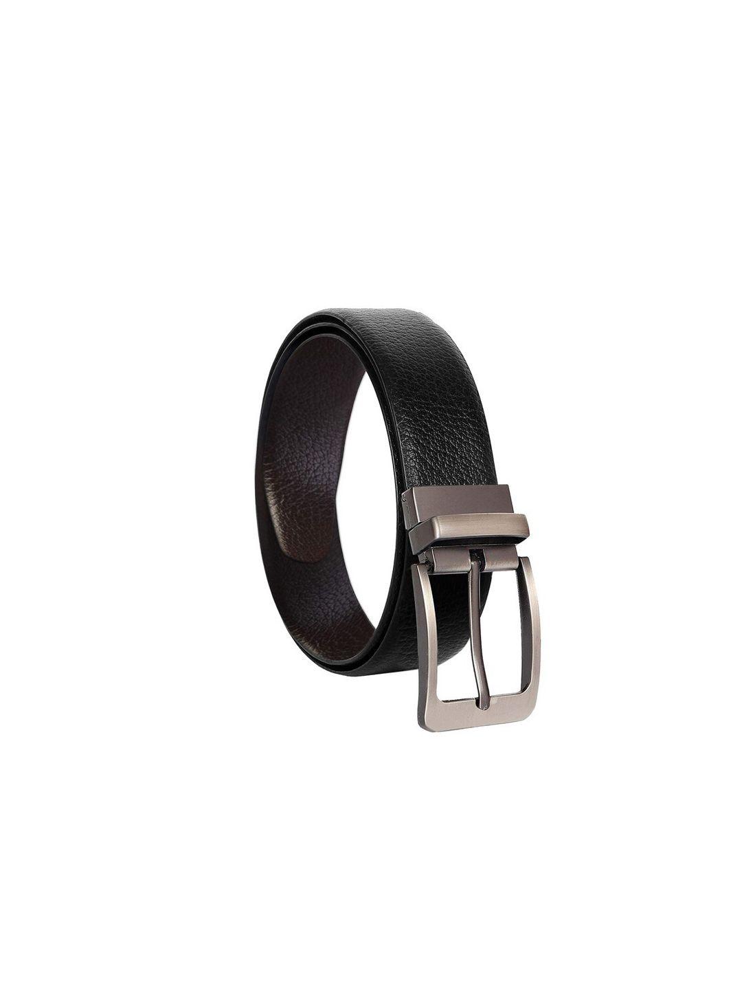 scharf men black & coffee brown textured reversible belt