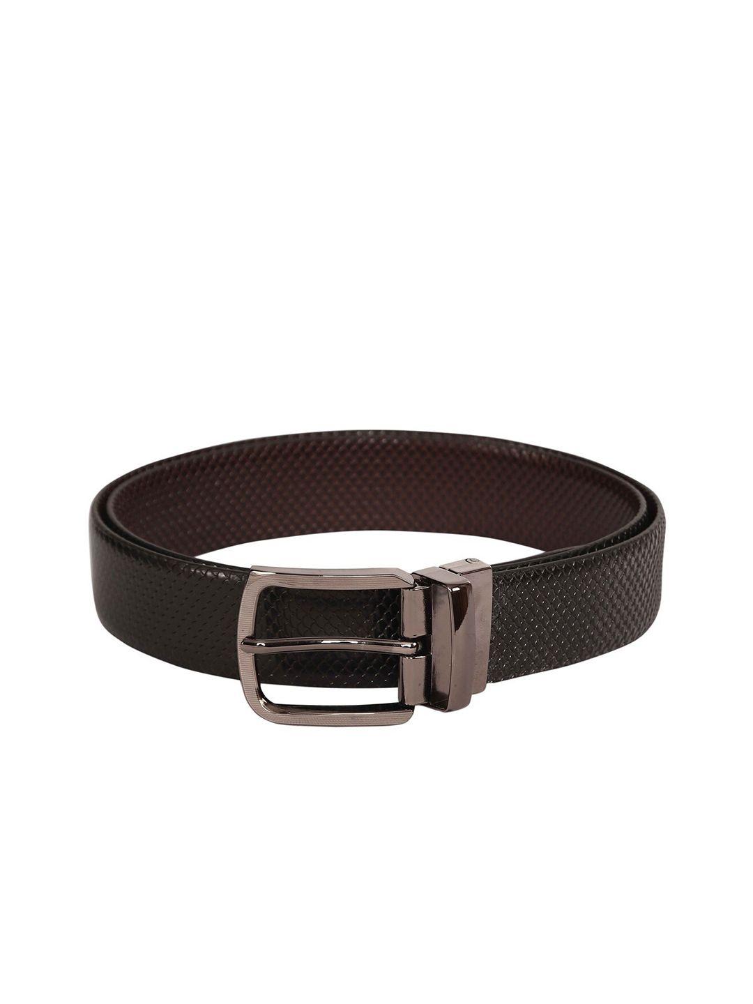 scharf men black & coffee brown textured reversible belt