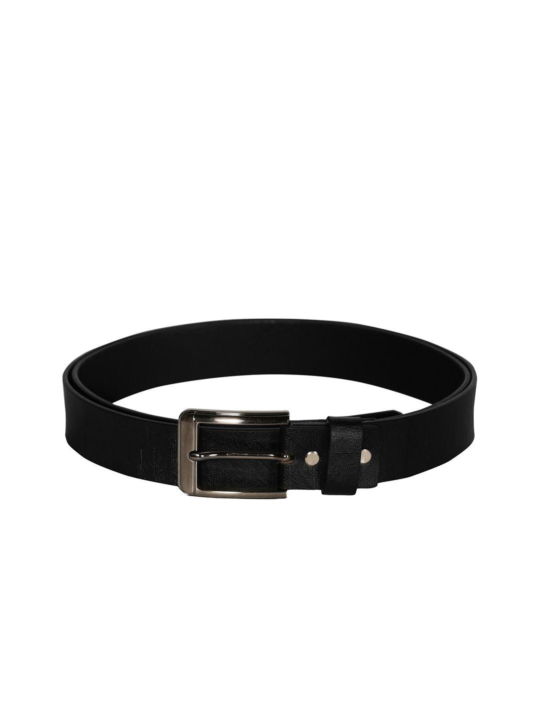 scharf men black solid leather belt