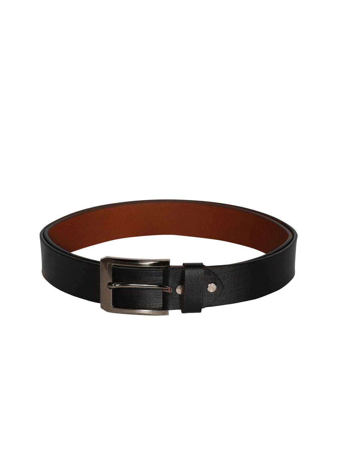 scharf men black solid leather belt