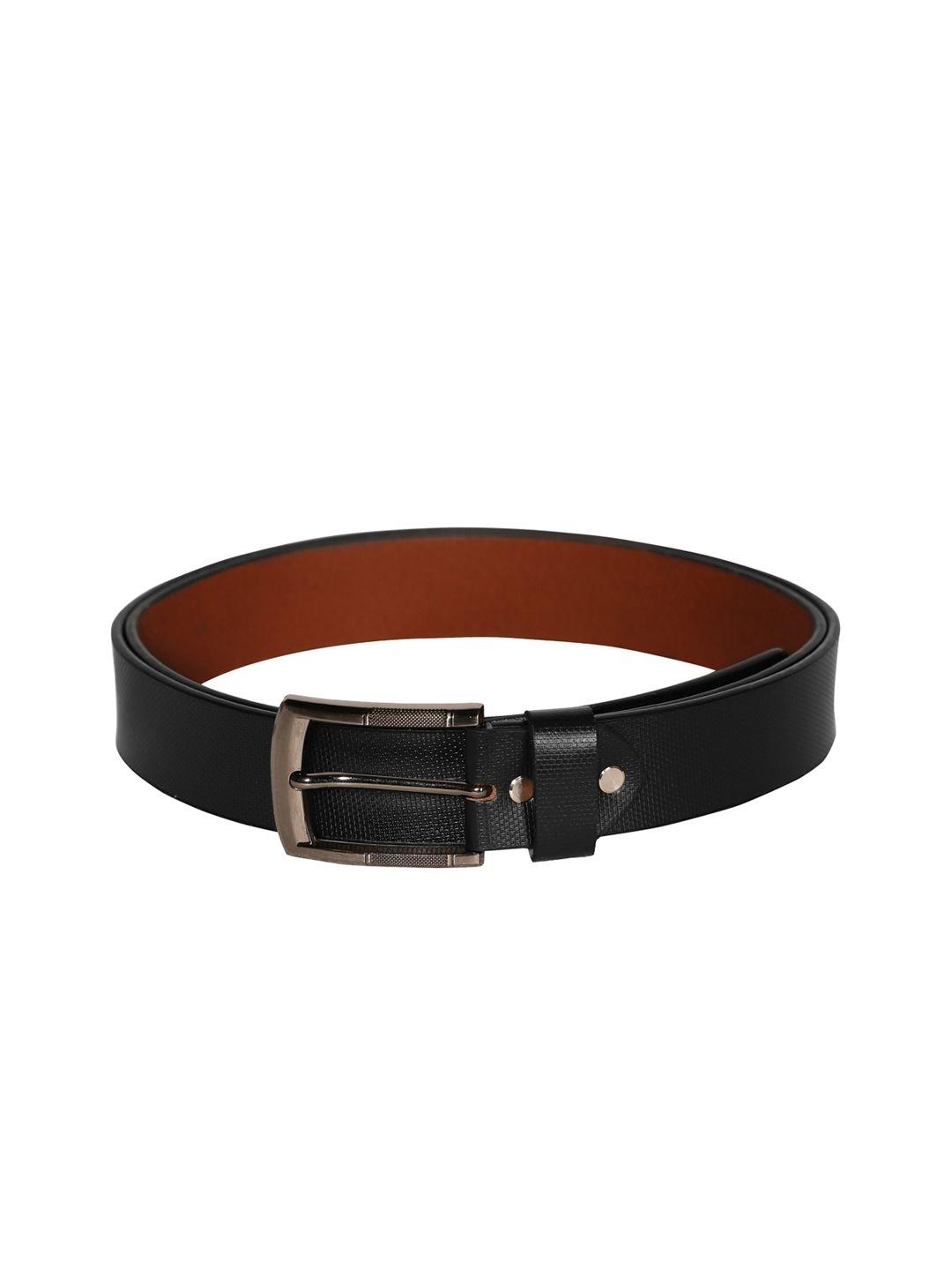 scharf men black solid leather belt