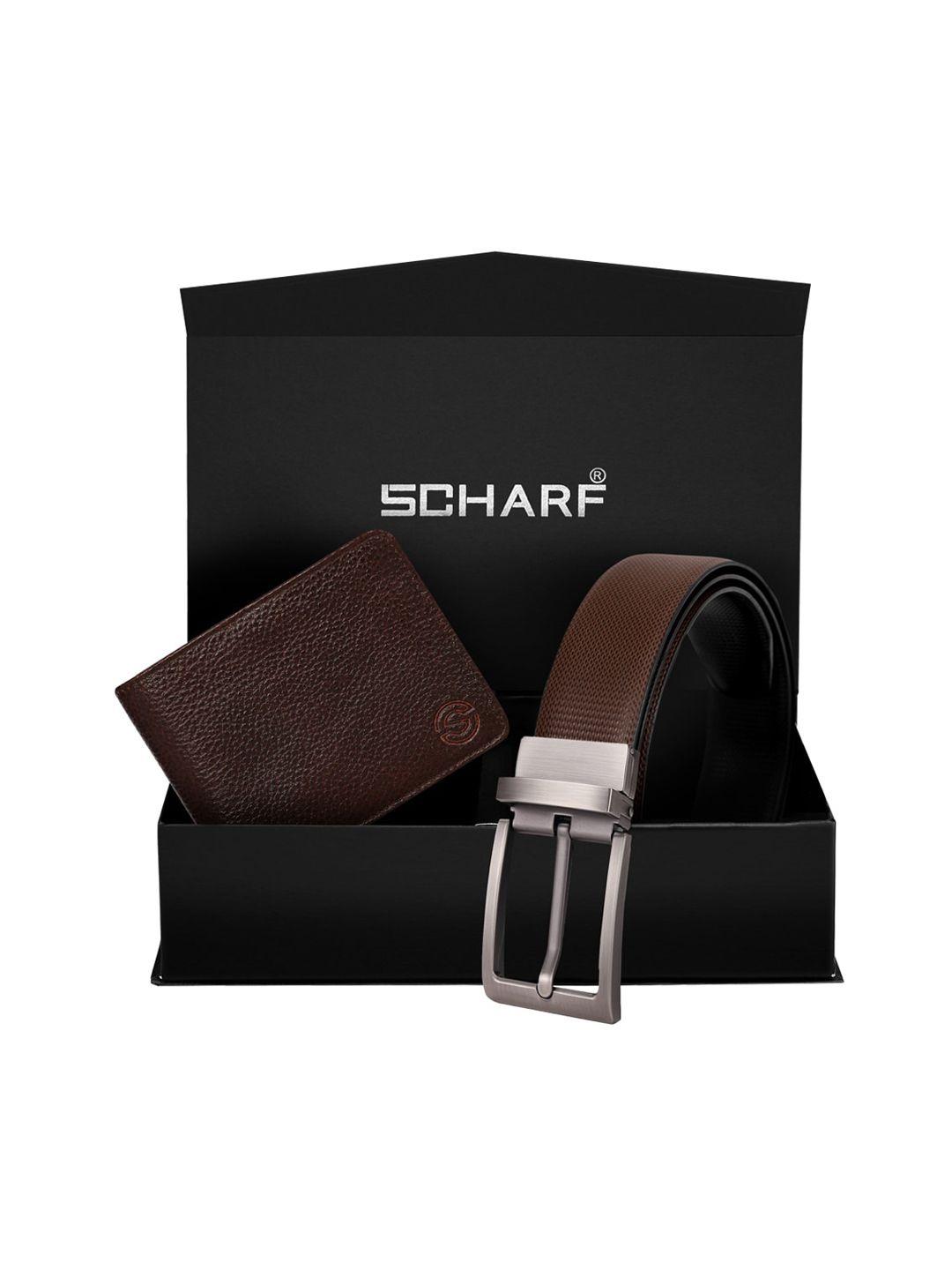 scharf men brown accessory gift set