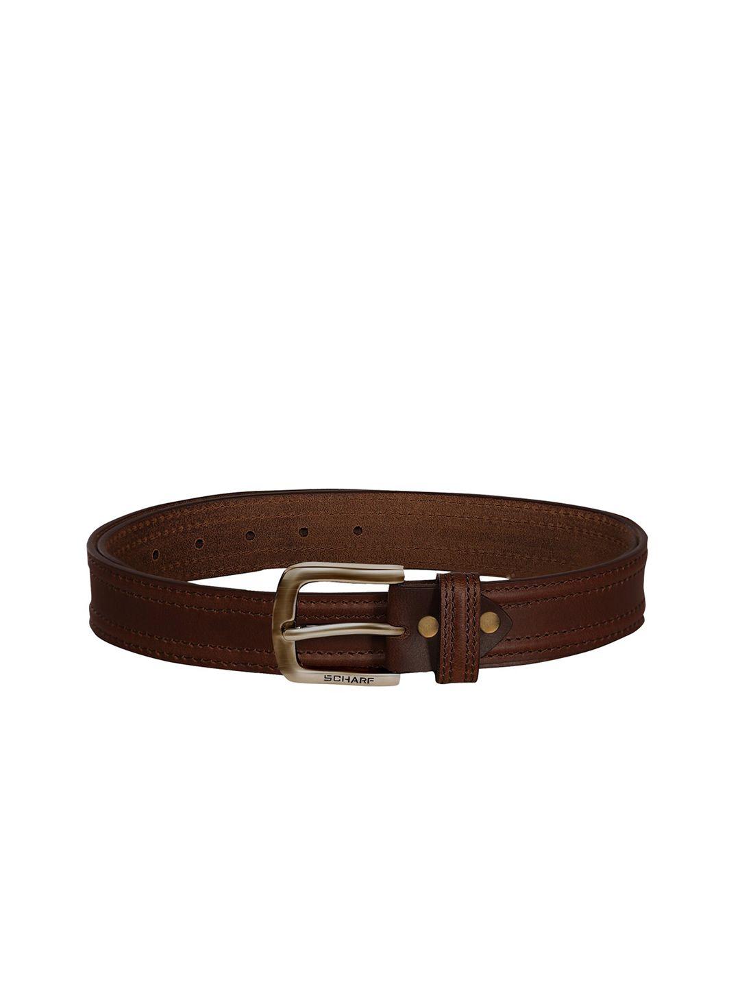scharf men brown genuine leather belt