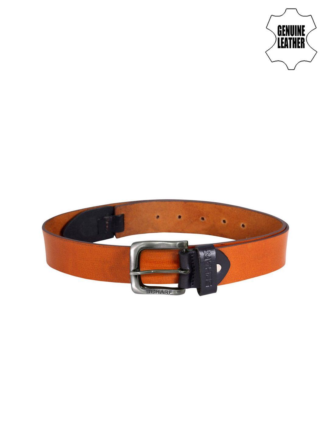scharf men brown leather belt