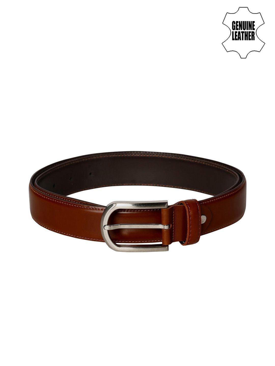 scharf men tan brown genuine leather solid belt
